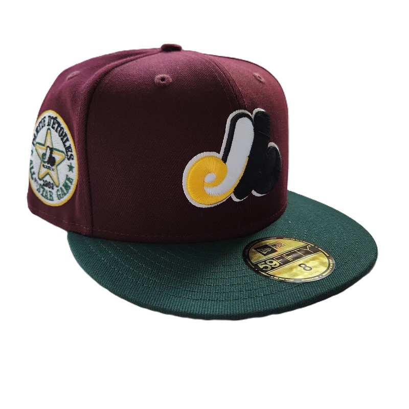 Montreal Expos MLB New Era Men’s Maroon/Green 59Fifty 1982 All Star Game Cooperstown Fitted Hat