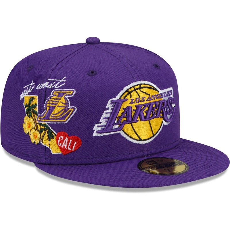 New Era Los Angeles Lakers Purple City Cluster 59FIFTY Fitted Hat