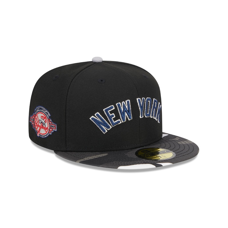New York Yankees MLB New Era Men’s Black Camo 59Fifty Metallic Fitted Hat
