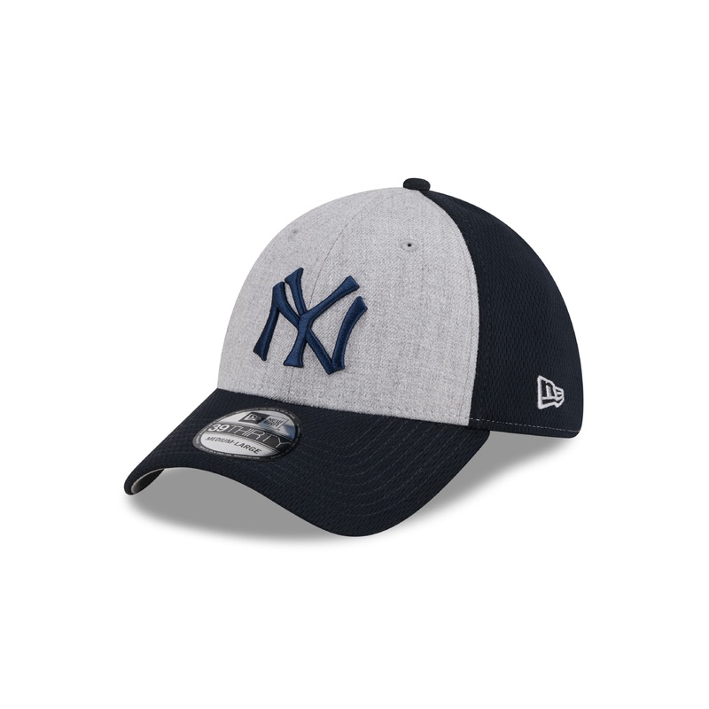 New York Yankees MLB New Era Men’s Grey/Navy 39Thirty Throwback Stretch Fit Hat