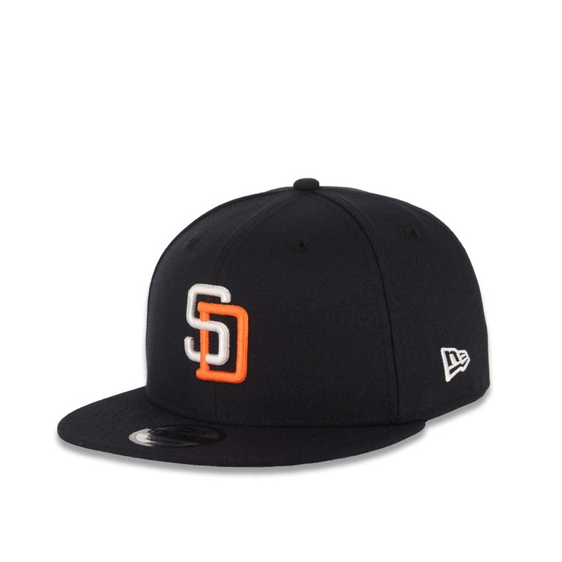 San Diego Padres New Era MLB 9FIFTY 950 Snapback Cap Hat Navy Blue Crown/Visor White/Orange Logo Gray UV (Tony Gywnn)