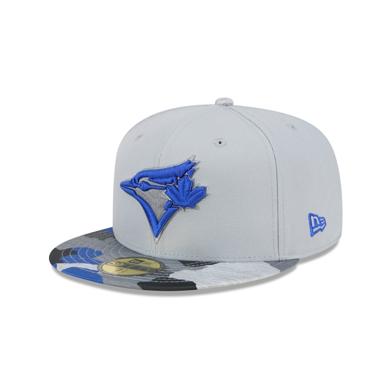 Toronto Blue Jays MLB New Era Men’s Grey Camo 59Fifty Active Fitted Hat