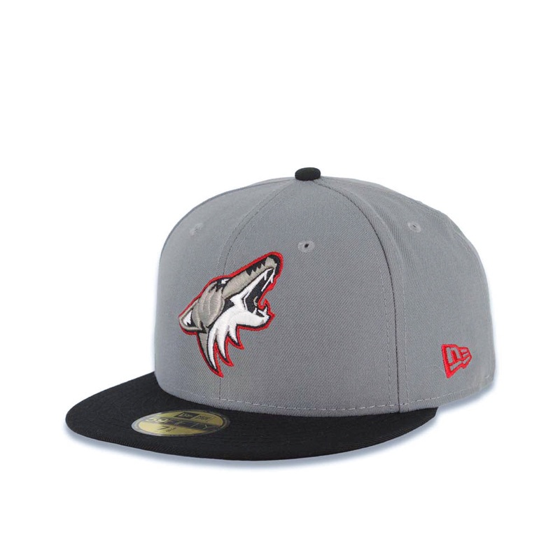 Arizona Coyotes NHL New Era 59FIFTY 5950 Fitted Cap Hat Gray Crown Black Visor Gray/White/Red Logo