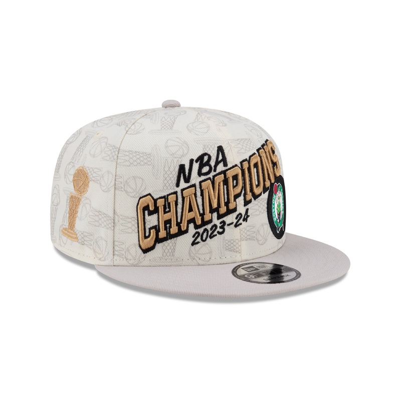 Boston Celtics NBA New Era Men’s Cream 9Fifty 2024 Finals Champions Locker Room Snapback