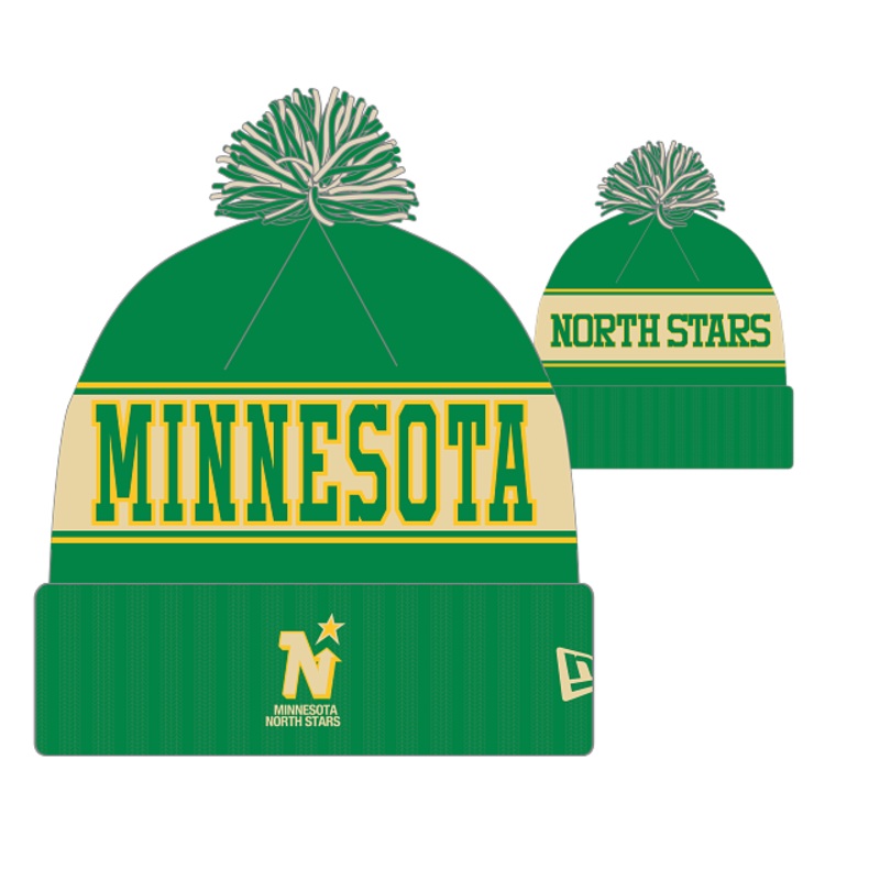 Minnesota North Stars NHL New Era Men’s Green Retro Knit Pom Hat
