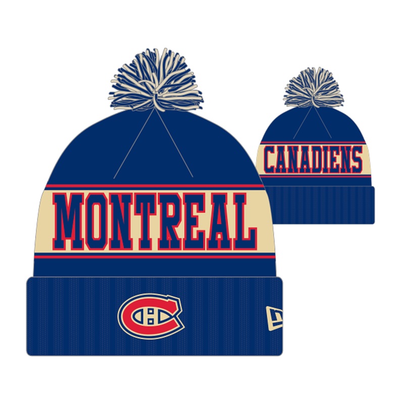 Montreal Canadiens NHL New Era Men’s Royal Retro Knit Pom Hat