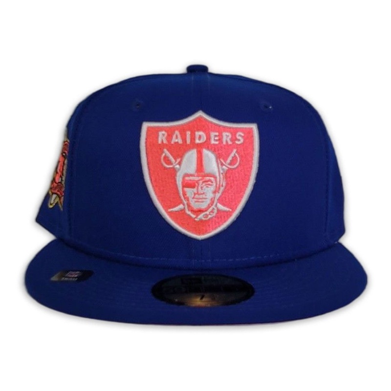 New Era Las Vegas Raiders Royal/Pink 3x Super Bowl Champions Patch 59FIFTY Fitted Hat