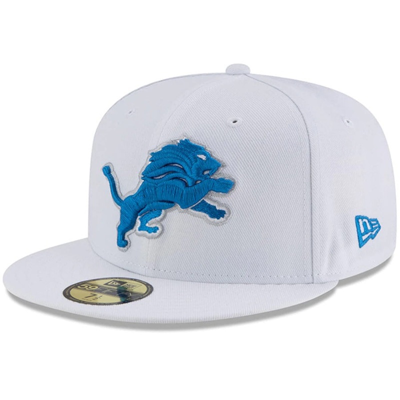 New Era White Detroit Lions Omaha 59FIFTY Fitted Hat
