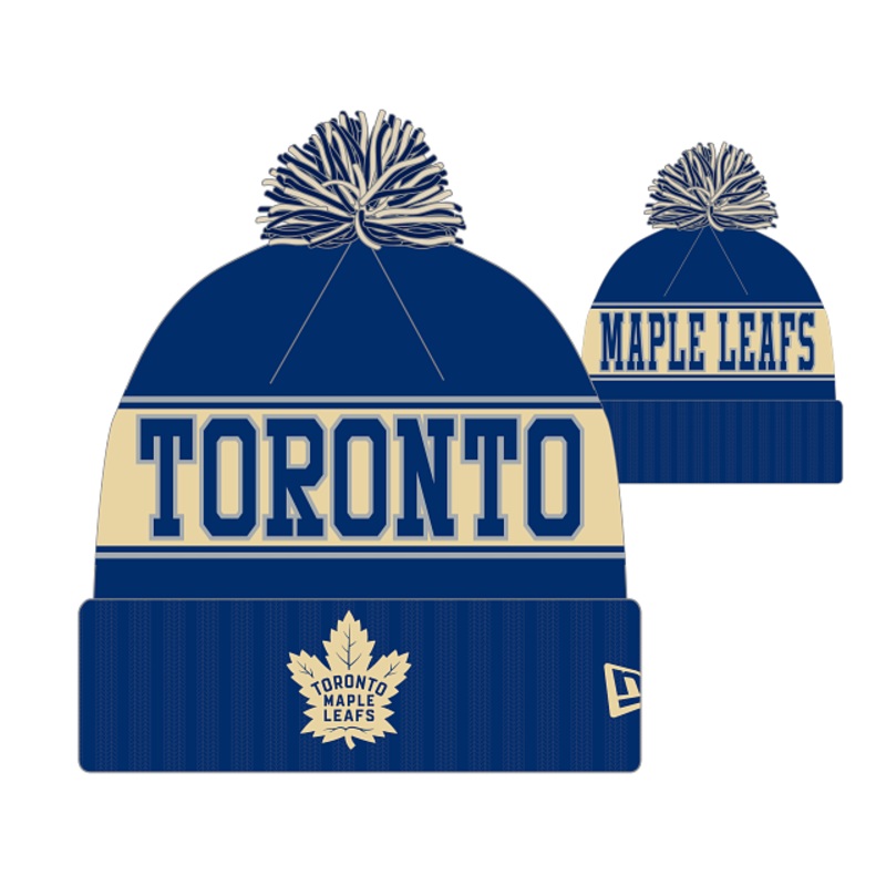 Toronto Maple Leafs NHL New Era Men’s Royal Retro Knit Pom Hat