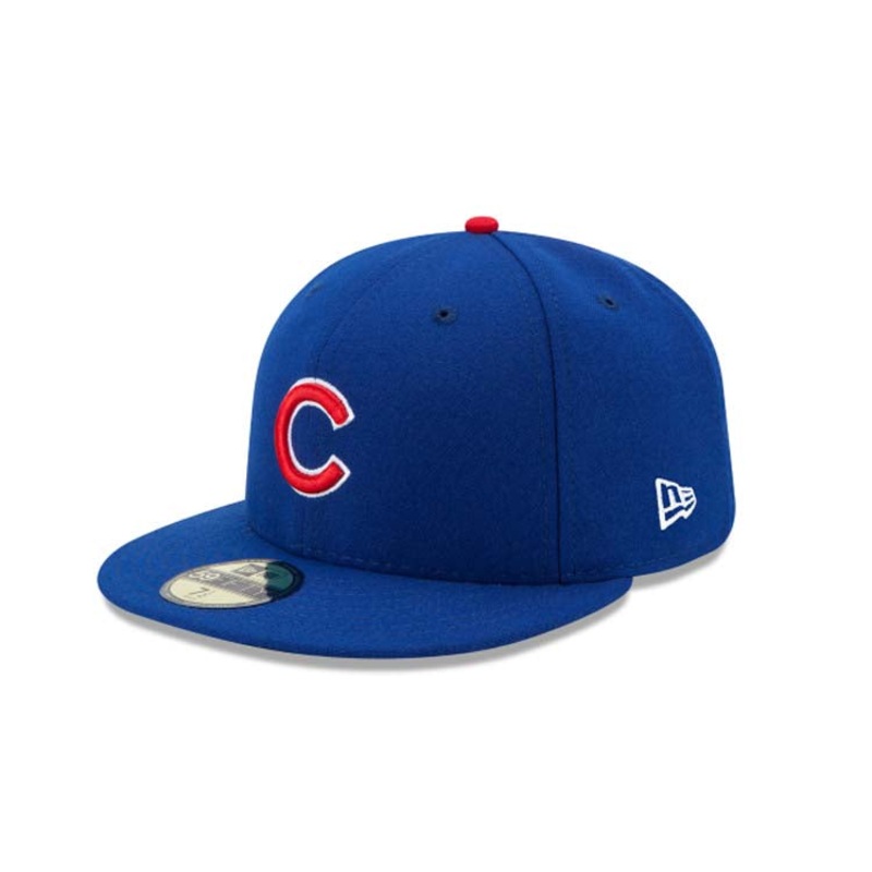 (Youth) Chicago Cubs New Era MLB 59FIFTY 5950 Kids Fitted Cap Hat Royal Blue Crown/Visor Red/White Logo