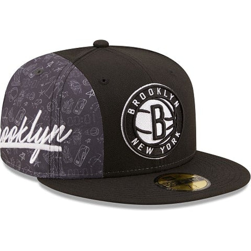 New Era Brooklyn Nets Side City Doodle 2022 59fifty Fitted Hat