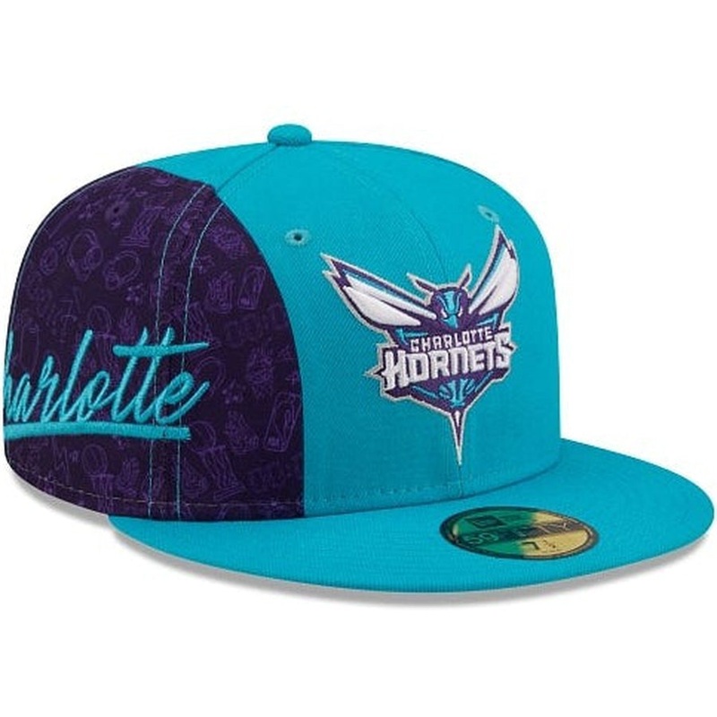New Era Charlotte Hornets Side City Doodle 2022 59fifty Fitted Hat