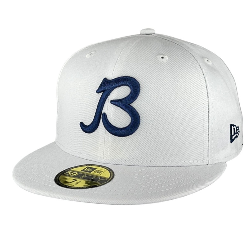 New Era Chicago Bears White/Navy B Logo 59FIFTY Fitted Hat