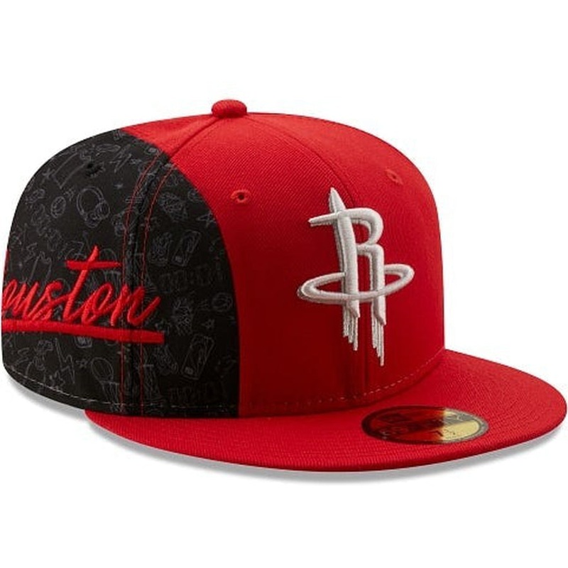 New Era Houston Rockets Side City Doodle 2022 59fifty Fitted Hat