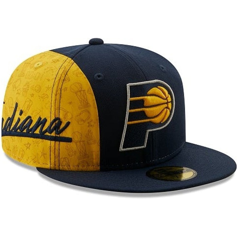 New Era Indiana Pacers Side City Doodle 2022 59fifty Fitted Hat