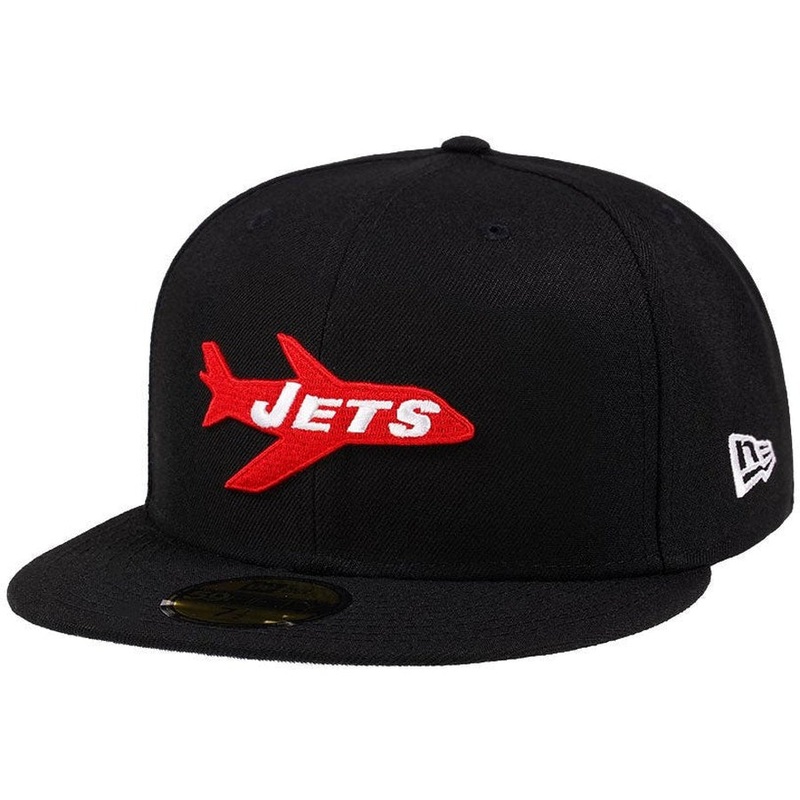 New Era New York Jets Black/Red Throwback 59FIFTY Fitted Cap