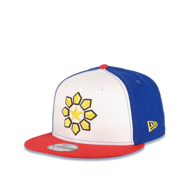 (Youth) Philippines New Era 9FIFTY 950 Kid Snapback Cap Hat White/Royal Blue Crown Red Visor White/Black Logo