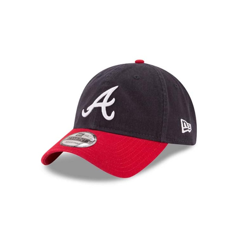 Atlanta Braves New Era MLB 9TWENTY 920 Adjustable Cap Hat Navy Blue Crown Red Visor White Logo