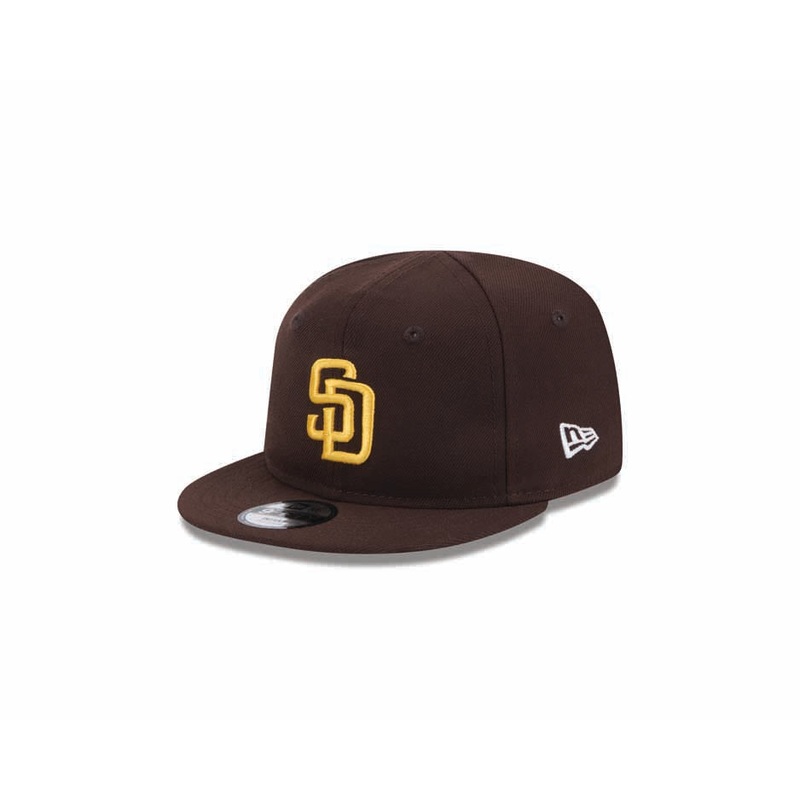 (Infant) San Diego Padres New Era MLB 9FIFTY 950 Adjustable Cap Hat Brown Crown/Visor Yellow Logo (My 1st First)