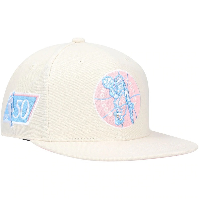 Mitchell & Ness x Lids Boston Celtics Cream 50th Anniversary Hardwood Classics Cake Pop Fitted Hat