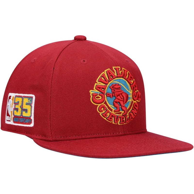 Mitchell & Ness x Lids Cleveland Cavaliers Red 35th Anniversary Hardwood Classics Northern Lights Fitted Hat