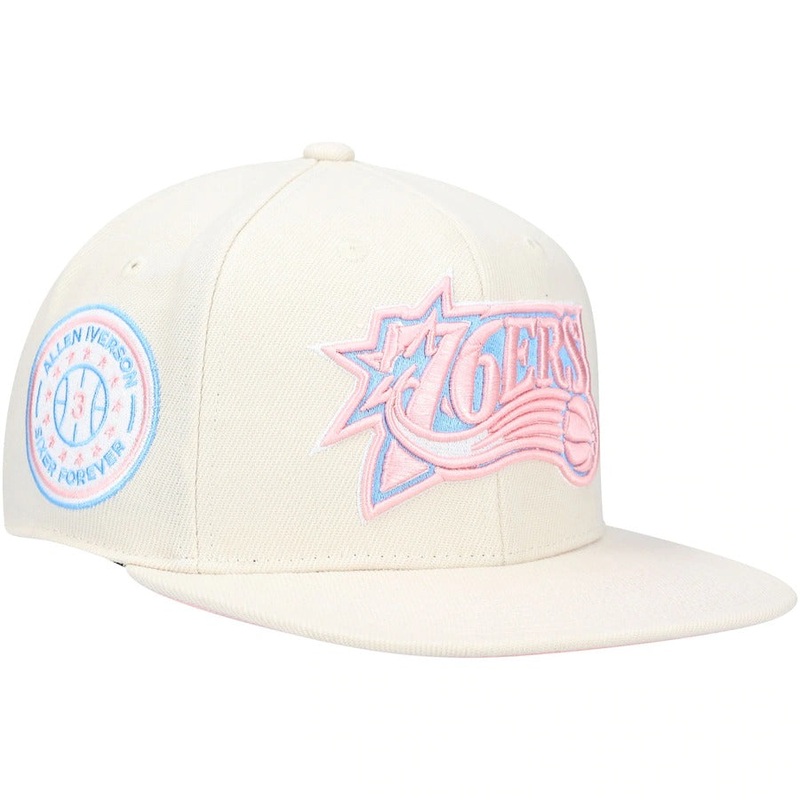 Mitchell & Ness x Lids Philadelphia 76ers Cream Allen Iverson Sixer Forever Hardwood Classics Cake Pop Fitted Hat