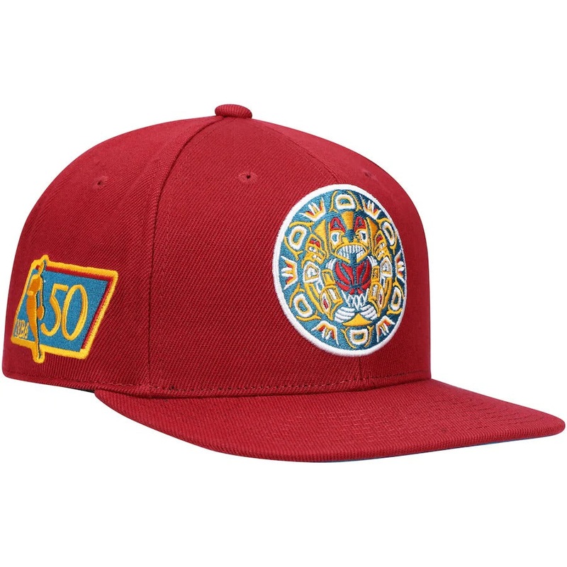 Mitchell & Ness x Lids Vancouver Grizzlies Red 50th Anniversary Hardwood Classics Northern Lights Fitted Hat