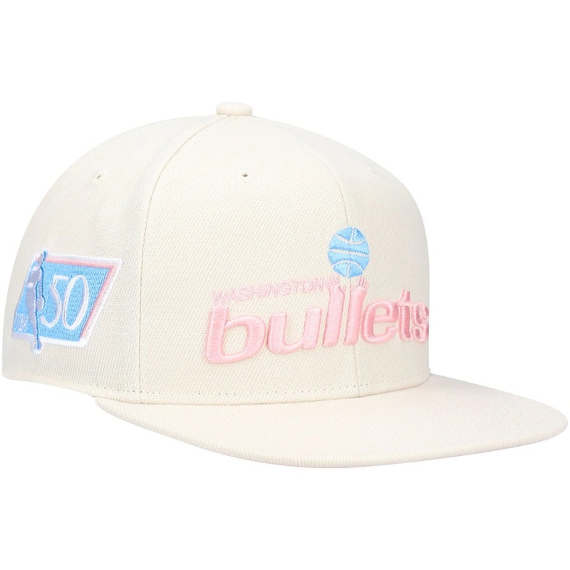 Mitchell & Ness x Lids Washington Bullets Cream 50th Anniversary Hardwood Classics Cake Pop Fitted Hat