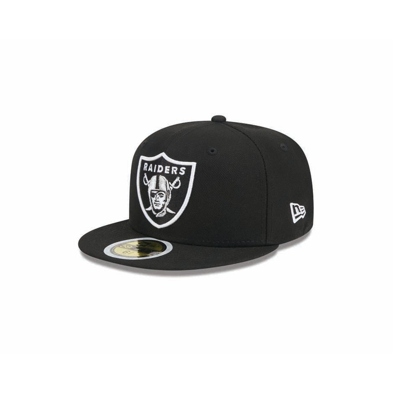 (Youth) Las Vegas Raiders New Era 59FIFTY 5950 Kid Fitted Cap Hat Black Crown/Visor Team Color Logo