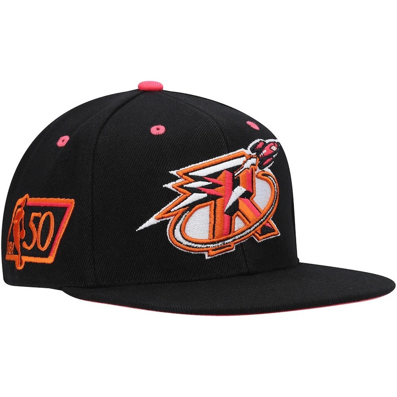 Mitchell & Ness x Lids Houston Rockets Black 50th NBA Anniversary Hardwood Classics Sunset Fitted Hat