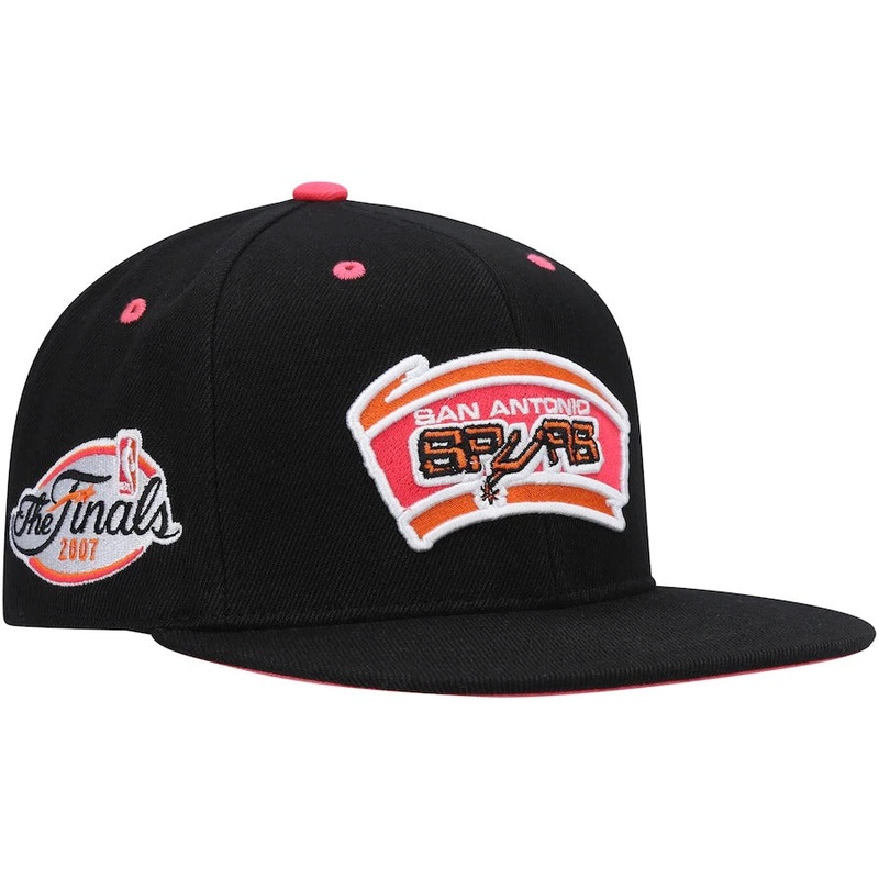 Mitchell & Ness x Lids San Antonio Spurs Black 2007 Finals Hardwood Classics Sunset Fitted Hat