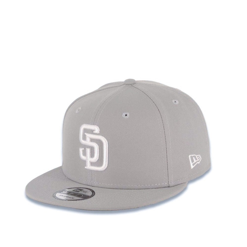San Diego Padres New Era MLB 9FIFTY 950 Snapback Cap Hat Gray Crown/Visor White Logo