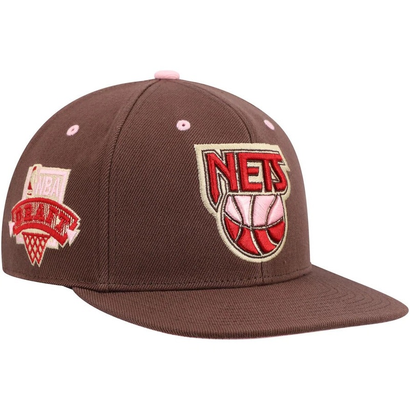 Mitchell & Ness New Jersey Nets Brown NBA Draft Hardwood Classics Brown Sugar Bacon Fitted Hat