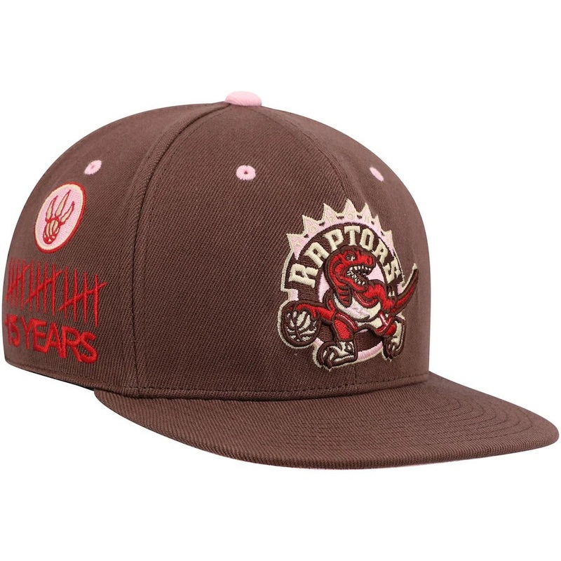 Mitchell & Ness Toronto Raptors Brown 15 Years Hardwood Classics Brown Sugar Bacon Fitted Hat