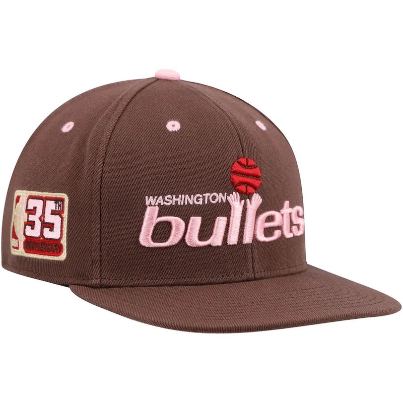 Mitchell & Ness Washington Bullets Brown 35th Anniversary Hardwood Classics Brown Sugar Bacon Fitted Hat