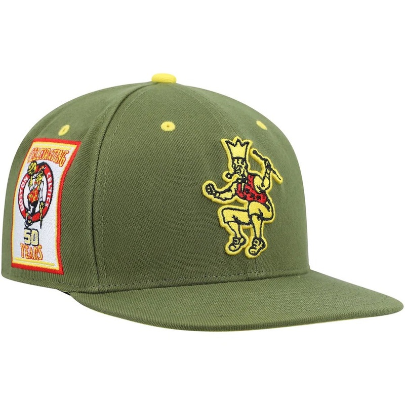 Mitchell & Ness x Lids Boston Celtics Olive 50th Anniversary Hardwood Classics Dusty Fitted Hat
