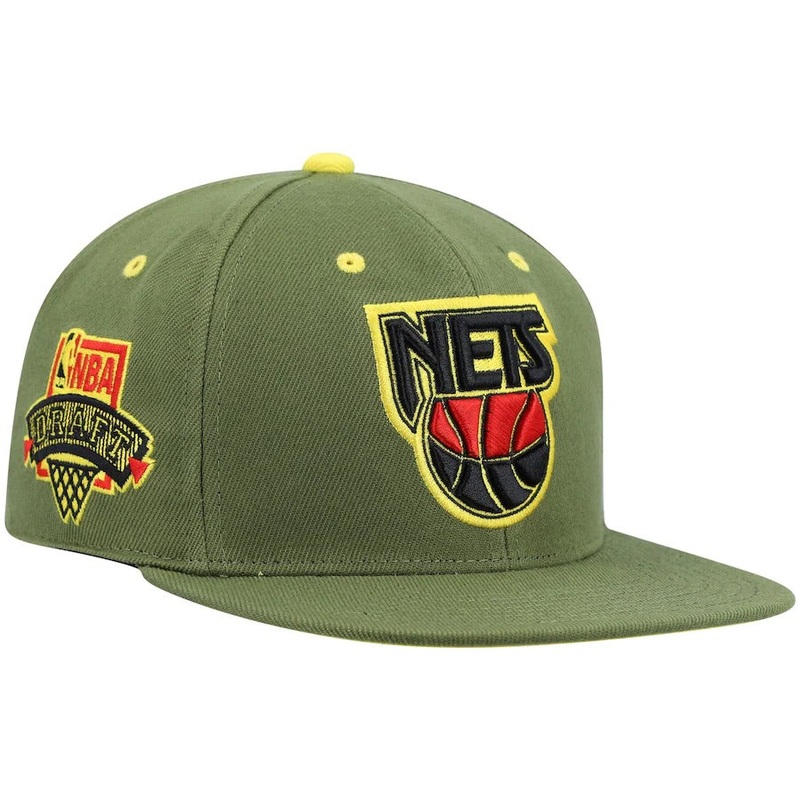 Mitchell & Ness x Lids New Jersey Nets Olive NBA Draft Hardwood Classics Dusty Fitted Hat