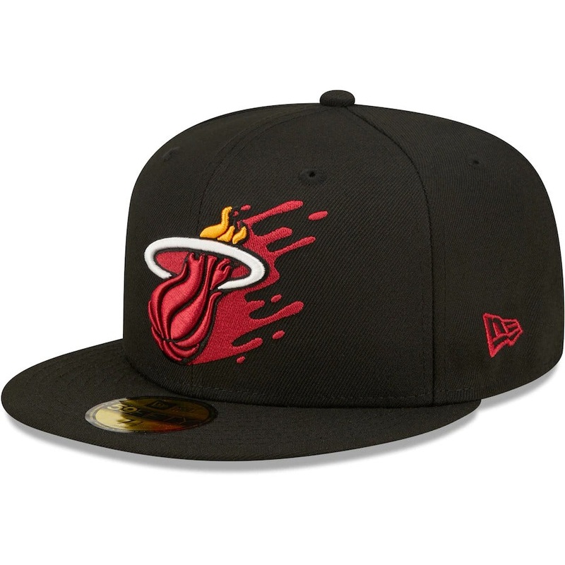 New Era Miami Heat Black Splatter 59FIFTY Fitted Hat