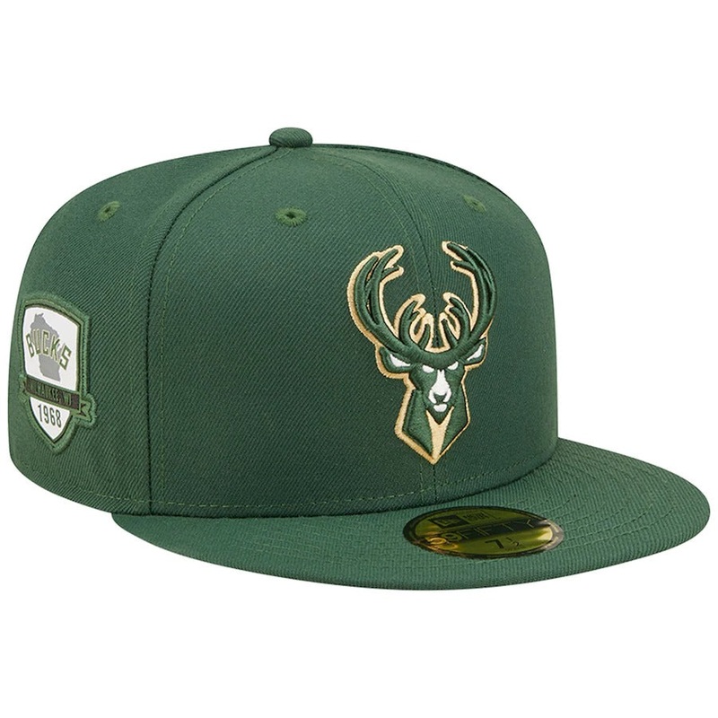 New Era Milwaukee Bucks Hunter Green City Side 59FIFTY Fitted Hat