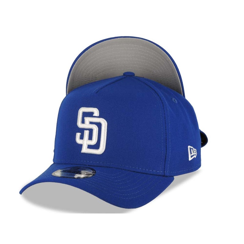 San Diego Padres New Era MLB 9FORTY 940 Adjustable A-Frame Cap Hat Royal Blue Crown/Visor White Logo
