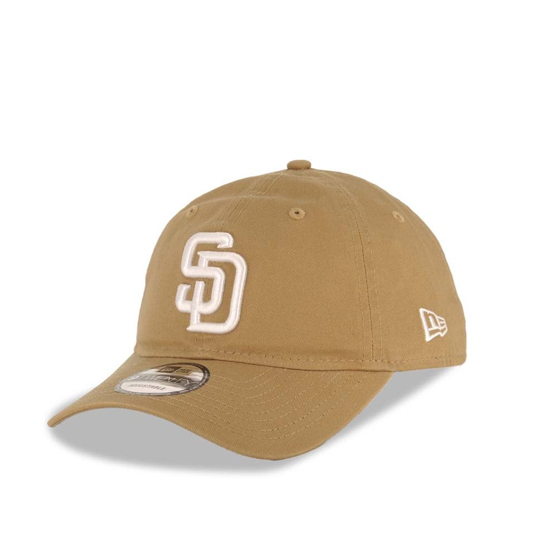 San Diego Padres New Era MLB 9TWENTY 920 Adjustable Cap Hat Khaki Crown/Visor White Logo