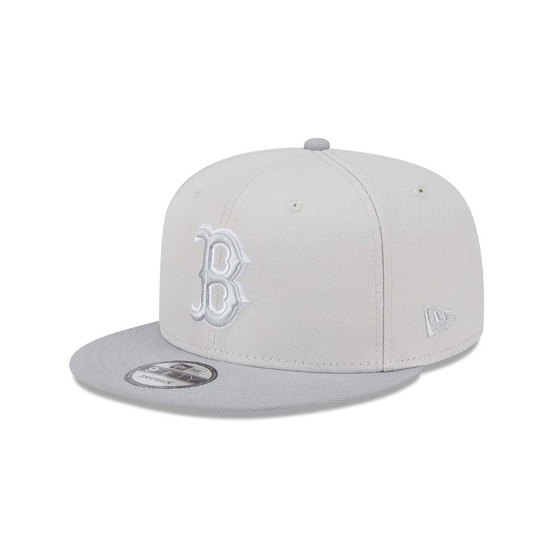 Boston Red Sox  New Era MLB 9FIFTY 950 Snapback Cap Hat Stone Crown Gray Visor Gray/White Logo Gray UV (Color Pack)