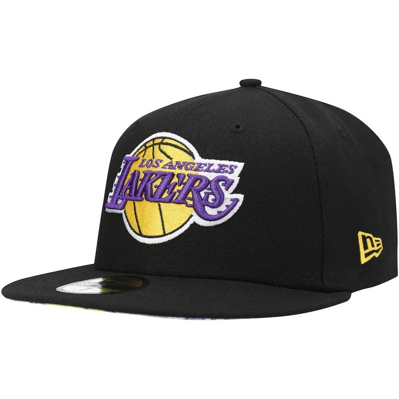 New Era Los Angeles Lakers Black Team Wordmark 59FIFTY Fitted Hat