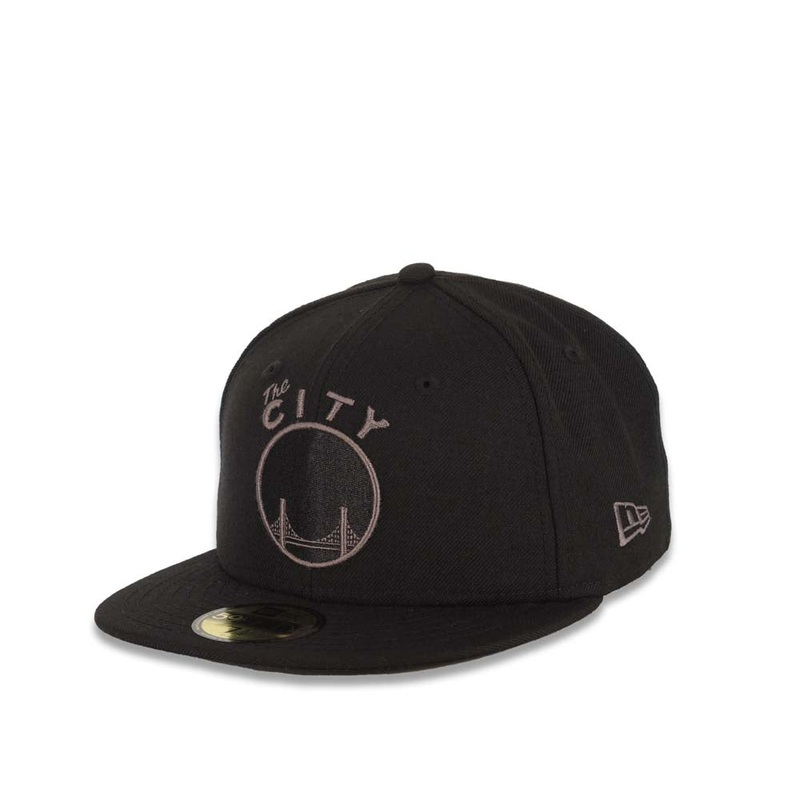San Francisco Warriors New Era NBA 59FIFTY 5950 Fitted Cap Hat Black Crown/Visor Dark Gray Logo
