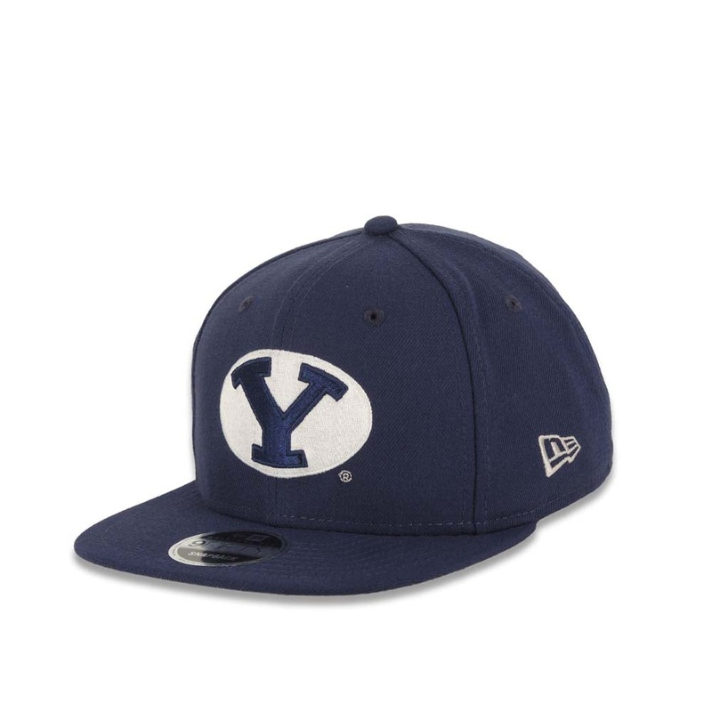 BYU Cougars New Era NCAA 9FIFTY 950 Snapback Cap Hat Navy Blue Crown/Visor Team Color Logo (State Clip)