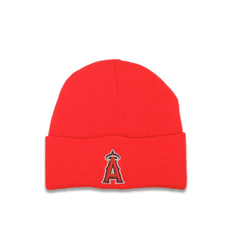Los Angeles Anaheim Angels MLB Basic Cuffed Beanie/Knit Red Crown/Visor Team Color Logo