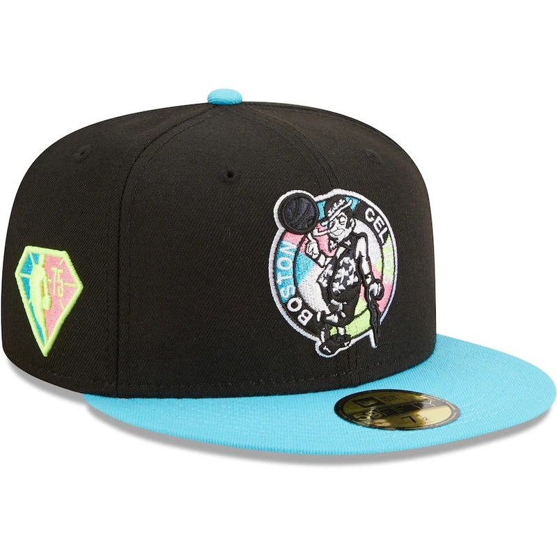 New Era Boston Celtics Black/Teal Vice City 59FIFTY Fitted Hat