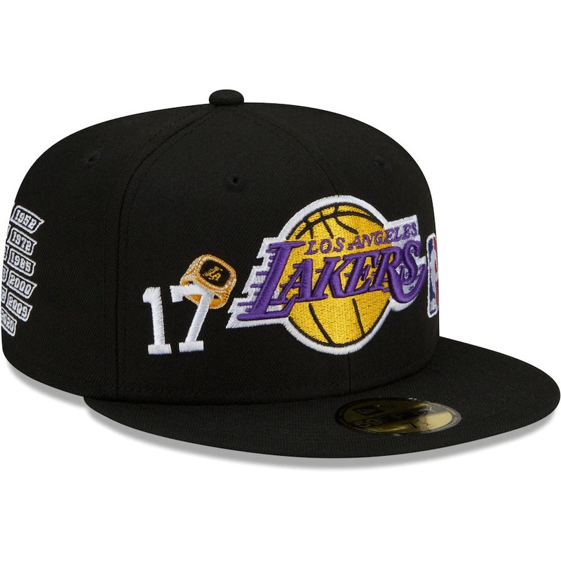 New Era Los Angeles Lakers Black 17x World Champions 59FIFTY Fitted Hat