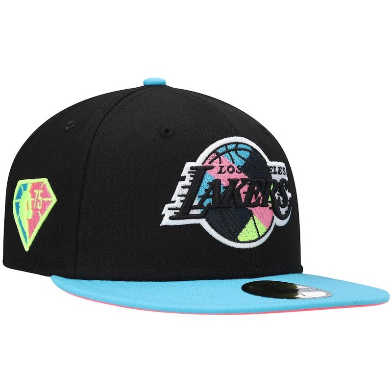 New Era Los Angeles Lakers Black/Teal Vice City 59FIFTY Fitted Hat