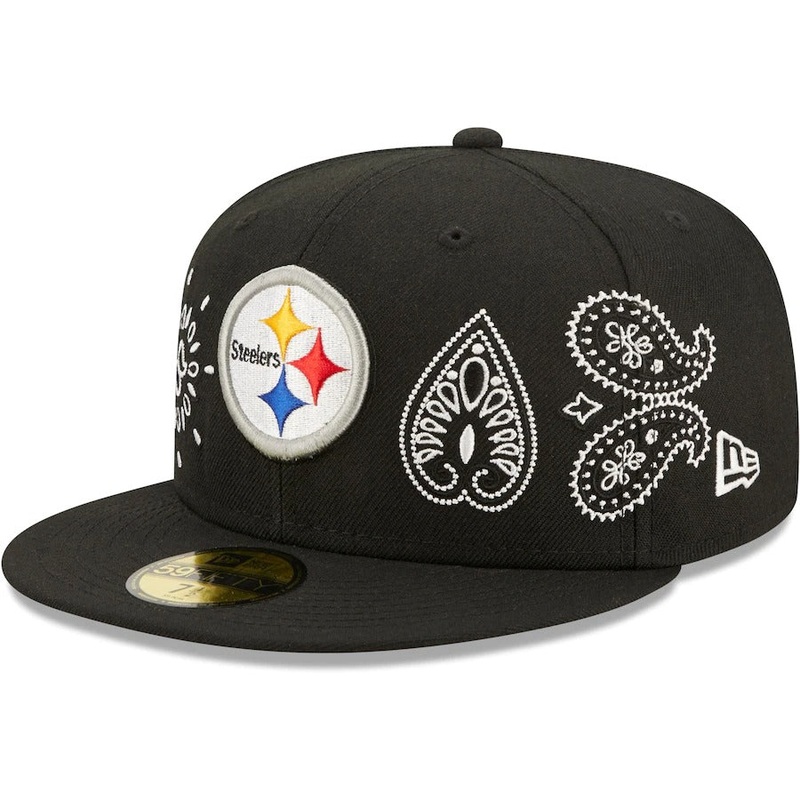 New Era Pittsburgh Steelers Black Bandana 59FIFTY Fitted Hat